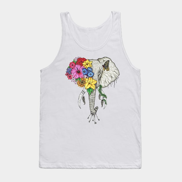 Elephant Color White Background Tank Top by SamuelJ